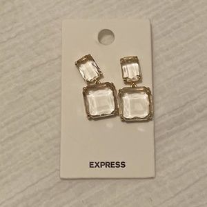 Express chunky clear gem earrings